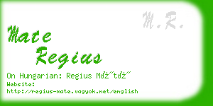 mate regius business card